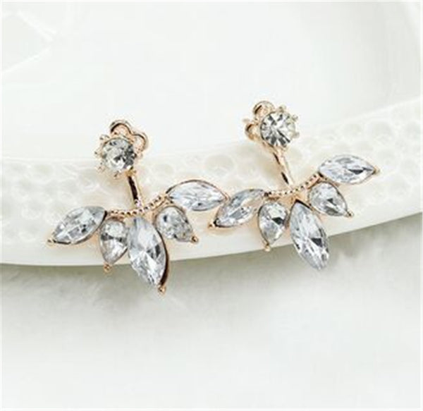 Crystal Bow Flowers Anchors Stud Earrings